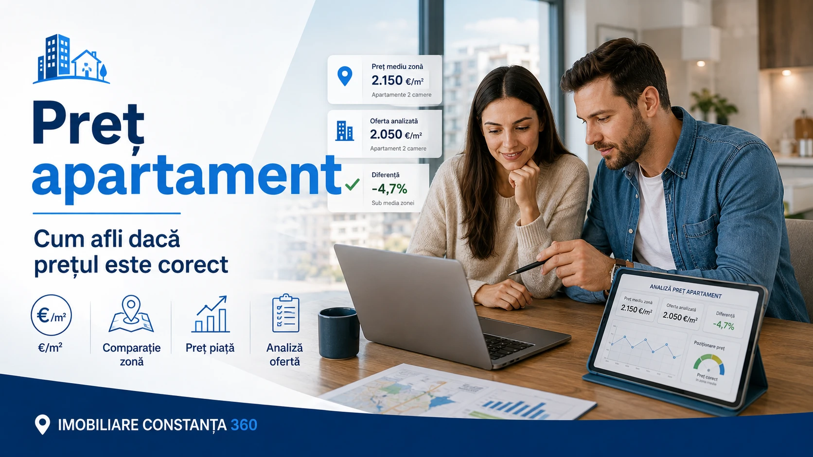 Cum afli dacă prețul unui apartament este corect – prețul pe m² și comparația cu zona